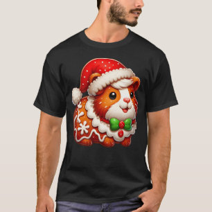 Funny Gingerbread Man Guinea Pig Christmas Womens T-Shirt