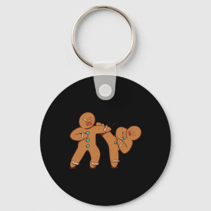 Funny Gingerbread Man Karate Cookie Funny Christma Key Ring