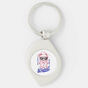 Funny Gingerbread Man - Let's Get Baked Key Ring
