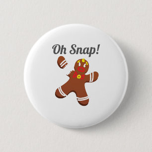 Funny Gingerbread Man Oh Snap Christmas Gift 6 Cm Round Badge