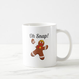 Funny Gingerbread Man Oh Snap Christmas Gift Coffee Mug