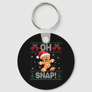 Funny Gingerbread Man Oh Snap Christmas Ugly Xmas Key Ring