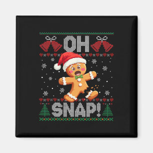 Funny Gingerbread Man Oh Snap Christmas Ugly Xmas Magnet