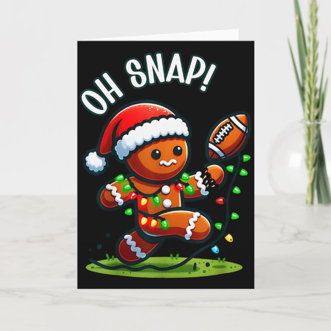 Funny Gingerbread Man Pajamas &amp; Pjs Xmas Holid Card (Front)