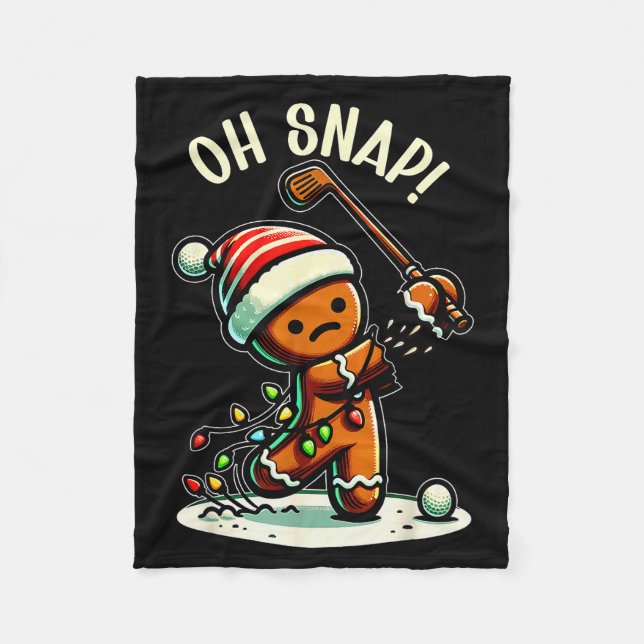 Funny Gingerbread Man Pajamas &amp; Pjs Xmas Holid Fleece Blanket (Front)