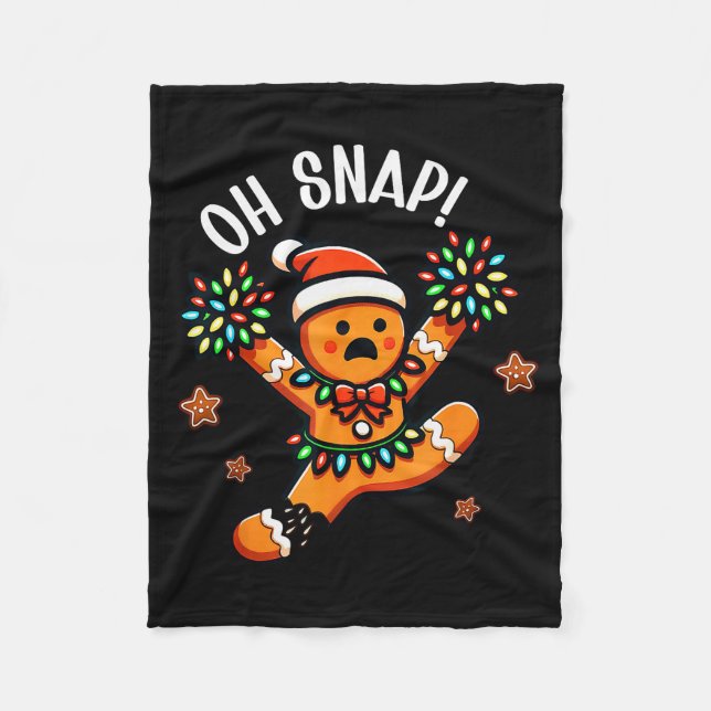 Funny Gingerbread Man Pajamas &amp; Pjs Xmas Holid Fleece Blanket (Front)