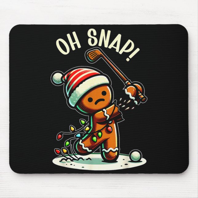 Funny Gingerbread Man Pajamas &amp; Pjs Xmas Holid Mouse Pad (Front)