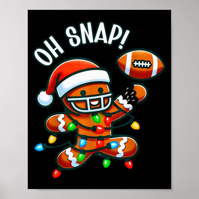 Funny Gingerbread Man Pajamas &amp; Pjs Xmas Holid Poster (Front)