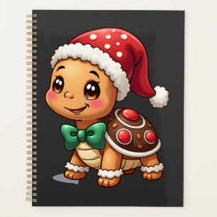 Funny Gingerbread Man Turtle Christmas Womens Mens Planner