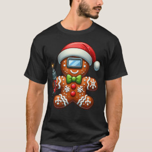 Funny Gingerbread Man Welder Christmas Womens Mens T-Shirt
