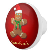 Funny Gingerbread Man with Santa Hat