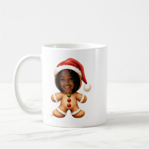 Funny Gingerbread Man Your Photo Christmas Coffee Mug