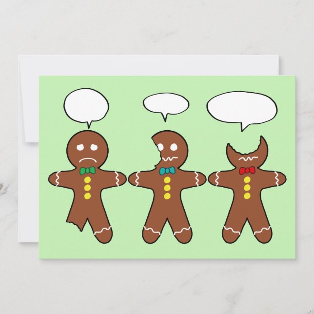 Funny Gingerbread Men Cookies Enter Your Text Holiday Card (Front)
