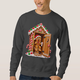 Funny Gingerbread Outhouse Christmas Sweatshirt