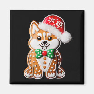 Funny Gingerbread Siberian Husky Dog Christmas Wom Magnet
