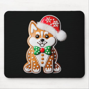 Funny Gingerbread Siberian Husky Dog Christmas Wom Mouse Pad