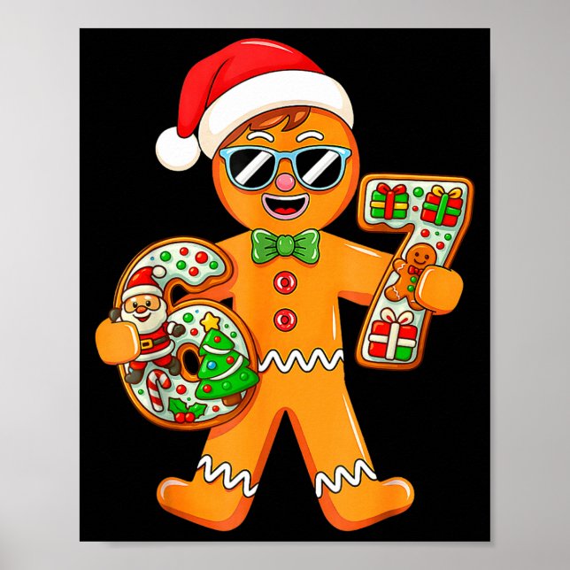 Funny Gingerbread Six Seven 67 Gingerbread Man Xma Poster (Front)