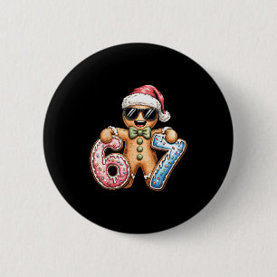 Funny Gingerbread Six Seven 67 Ice Cream Drip Chri 6 Cm Round Badge