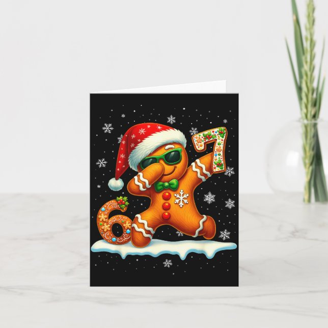 Funny Gingerbread Six Seven 67 Ice Cream Drip Chri Card (Front)