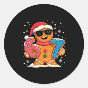 Funny Gingerbread Six Seven 67 Ice Cream Drip Chri Classic Round Sticker
