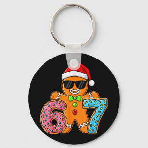 Funny Gingerbread Six Seven 67 Ice Cream Drip Chri Key Ring