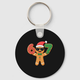 Funny Gingerbread Six Seven 67 Ice Cream Drip Chri Key Ring