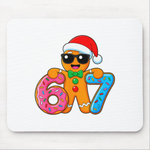 Funny Gingerbread Six Seven 67 Ice Cream Drip Chri Mouse Pad