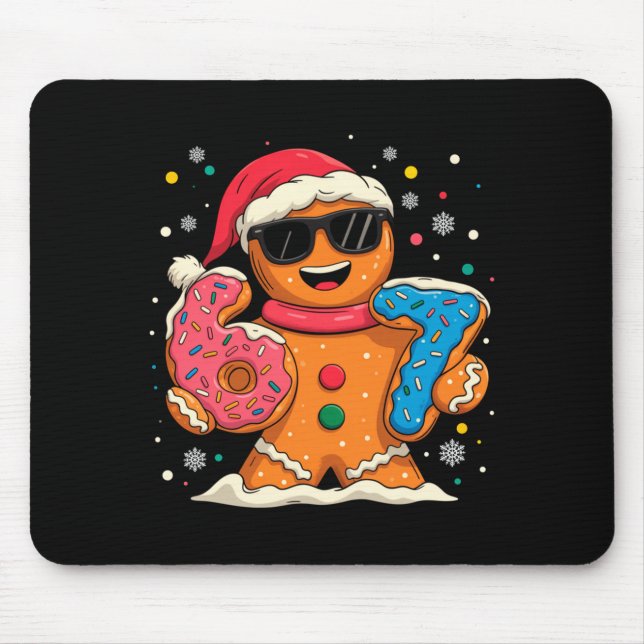 Funny Gingerbread Six Seven 67 Ice Cream Drip Chri Mouse Pad (Front)