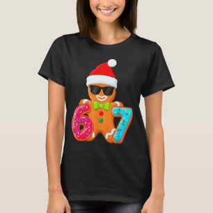 Funny Gingerbread Six Seven 67 Ice Cream Drip Chri T-Shirt