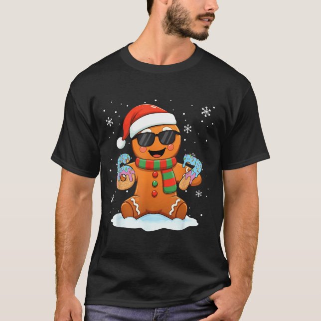 Funny Gingerbread Six Seven 67 Ice Cream Drip Chri T-Shirt (Front)
