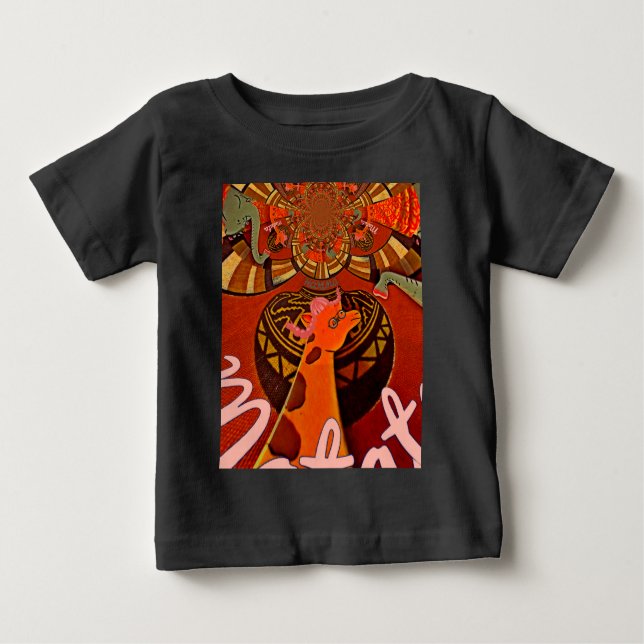  Funny Giraffe: A Kaleidoscopic African Charm Baby T-Shirt (Front)