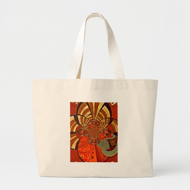  Funny Giraffe: A Kaleidoscopic African Charm Large Tote Bag (Front)