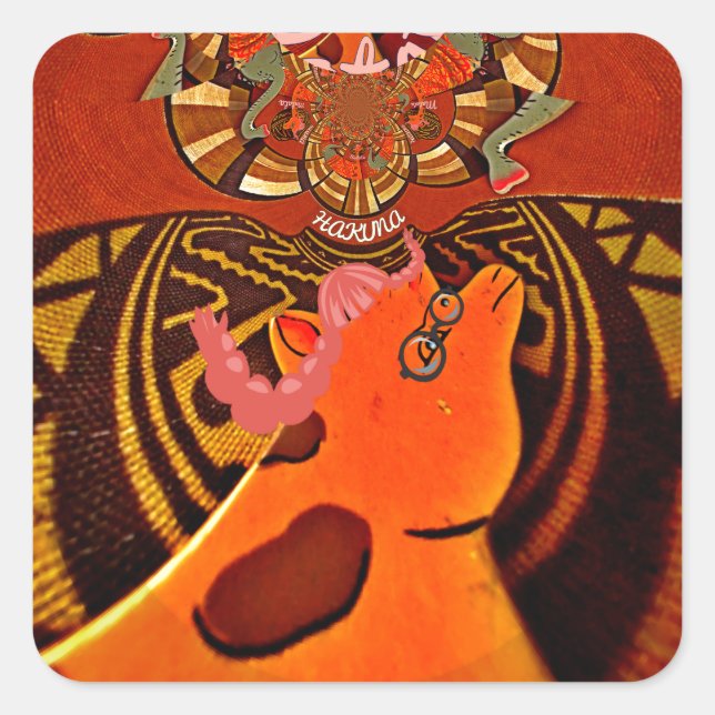  Funny Giraffe: A Kaleidoscopic African Charm Square Sticker (Front)