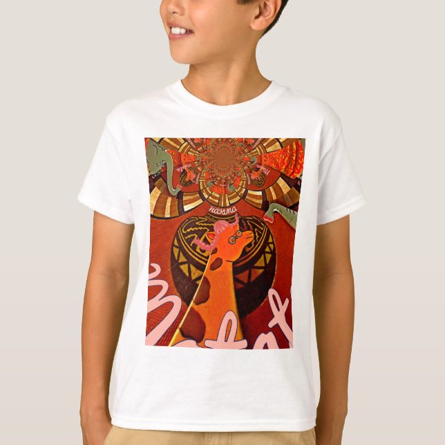  Funny Giraffe: A Kaleidoscopic African Charm T-Shirt (Front)