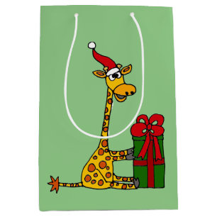 Funny Giraffe and Gift Christmas Gift Bag