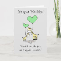 Funny Giraffe Animal Birthday