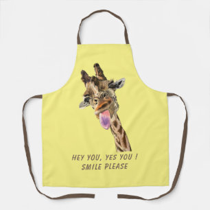 Funny Giraffe Apron with Custom Text and Colour