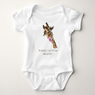 Funny Giraffe Baby Bodysuit - Custom Text