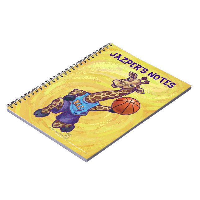 Funny Giraffe Basketball Player Notebook (Left Side)