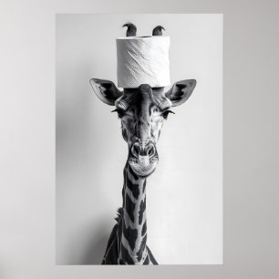 Funny Giraffe Bathroom Print Toilet Paper Hat