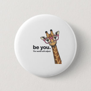 Funny Giraffe Be You Vintage Engraving Shirt Desig 6 Cm Round Badge