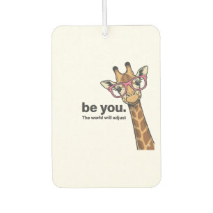 Funny Giraffe Be You Vintage Engraving Shirt Desig Car Air Freshener