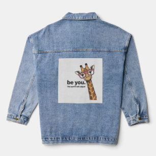 Funny Giraffe Be You Vintage Engraving Shirt Desig Denim Jacket