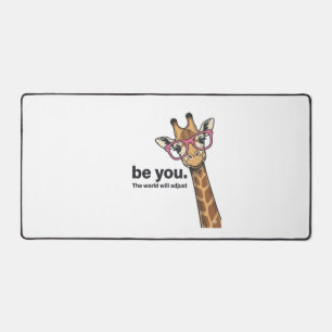 Funny Giraffe Be You Vintage Engraving Shirt Desig Desk Mat