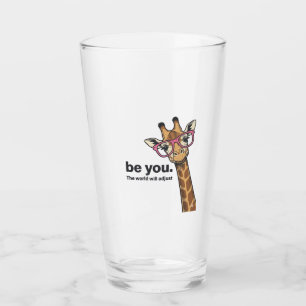 Funny Giraffe Be You Vintage Engraving Shirt Desig Glass