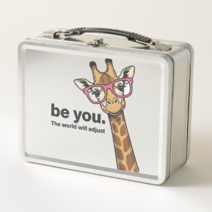 Funny Giraffe Be You Vintage Engraving Shirt Desig Metal Lunch Box