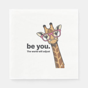 Funny Giraffe Be You Vintage Engraving Shirt Desig Napkin