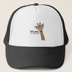 Funny Giraffe Be You Vintage Engraving Shirt Desig Trucker Hat