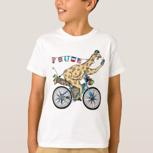 Funny giraffe bikebacking T-Shirt