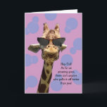 Funny Giraffe Birthday Card for Girl<br><div class="desc">Funny giraffe birthday card for any girl. This card is customisable with your personalised message or add a name.</div>